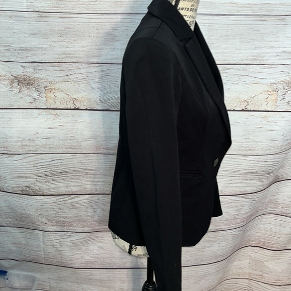 Area Double Stretch Fitted Jacket Blazer NWT Black Size 2 Designer One Button - Picture 4 of 11